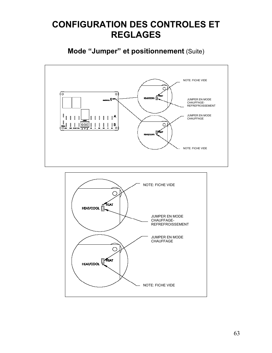 Configuration des controles et reglages, Mode “jumper” et positionnement, Suite) | Aquacal 110 User Manual | Page 206 / 214