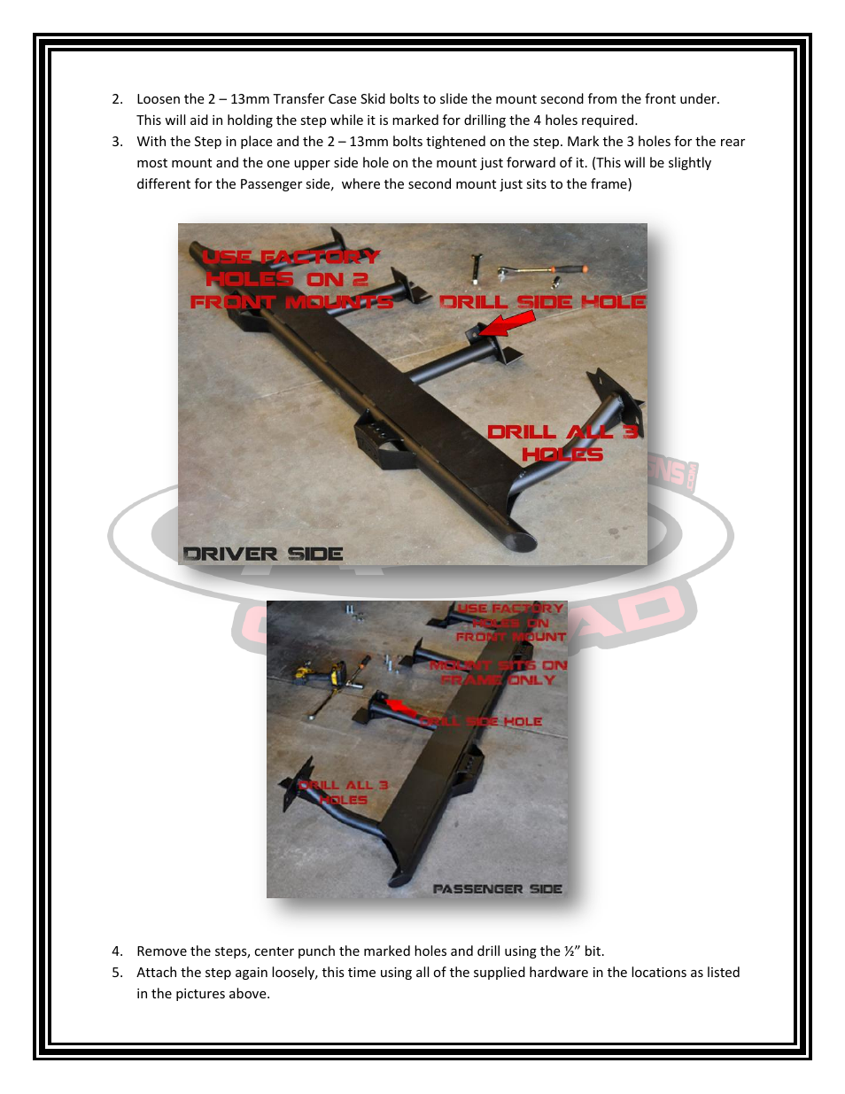 Addictive Desert Designs 2009 - 2013 F-150/Raptor Rock Guard Side Step User Manual | Page 2 / 4