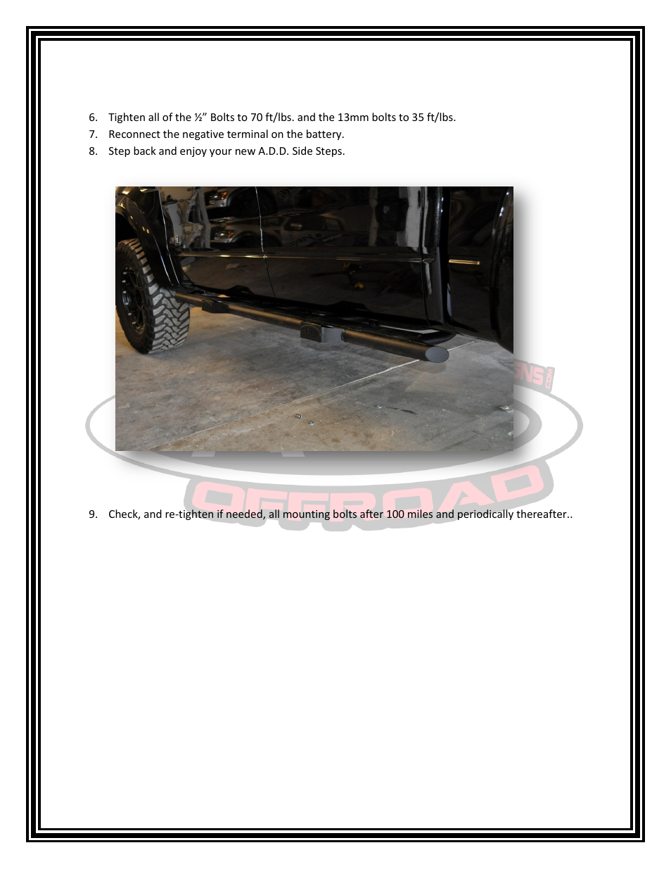 Addictive Desert Designs 2009 - 2013 F-150/Raptor Rock Guard Side Step User Manual | Page 3 / 4