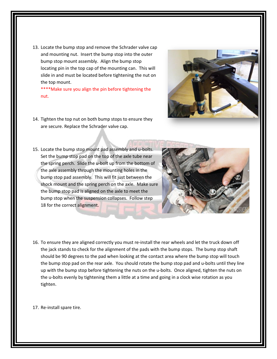 Addictive Desert Designs 2010 - 2013 Ford Raptor Rear Frame Gusset/Bump Stop Kit User Manual | Page 4 / 5