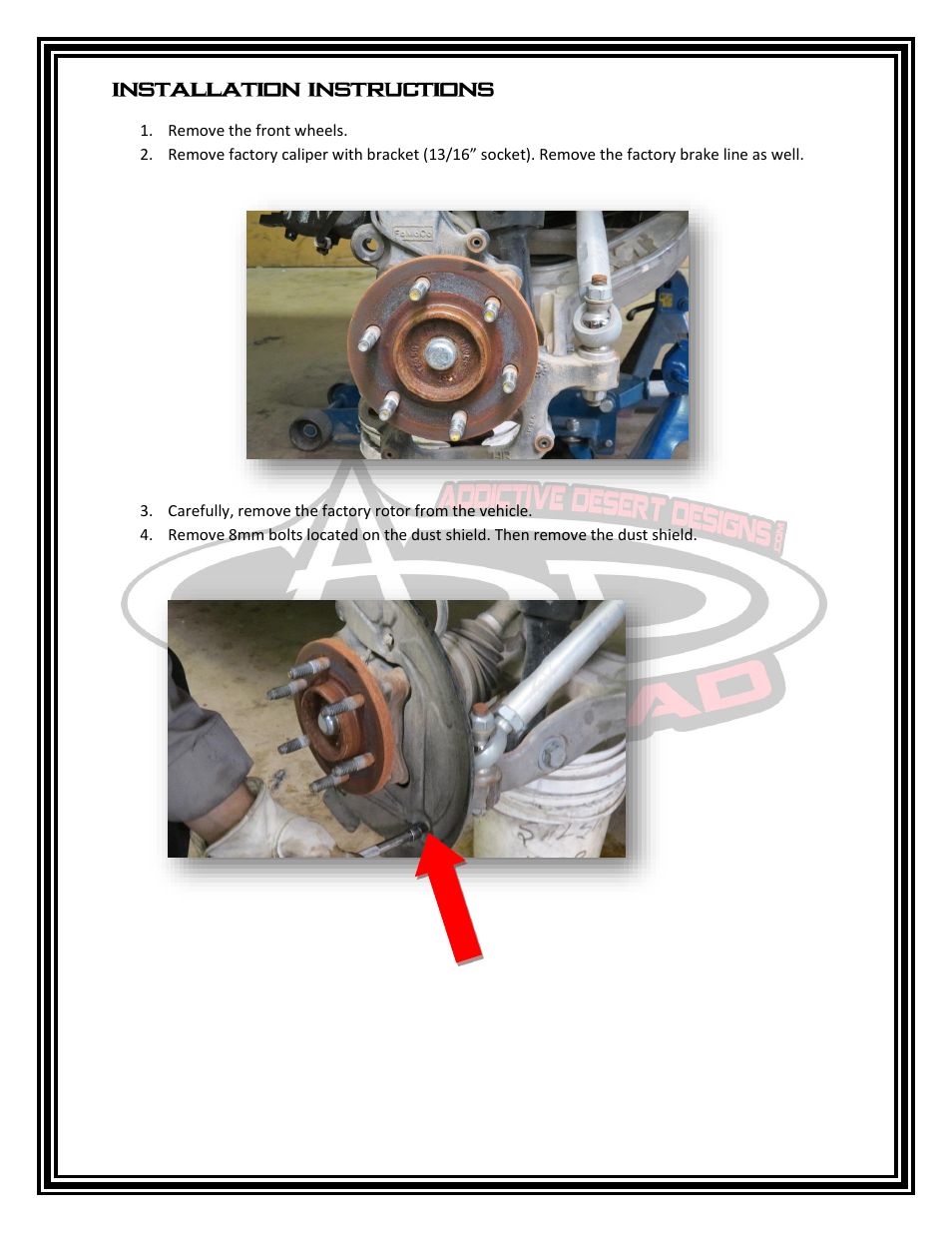Addictive Desert Designs 2009 - 2014 F-150 Series Brake Kit User Manual | Page 2 / 6