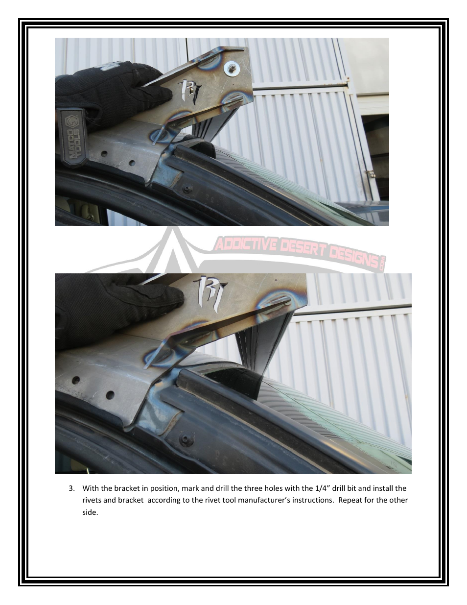 Addictive Desert Designs 2007.5 - 2013 Chevy/GMC 1500 & 2500 50 Radius Bar Roof Mount User Manual | Page 2 / 4