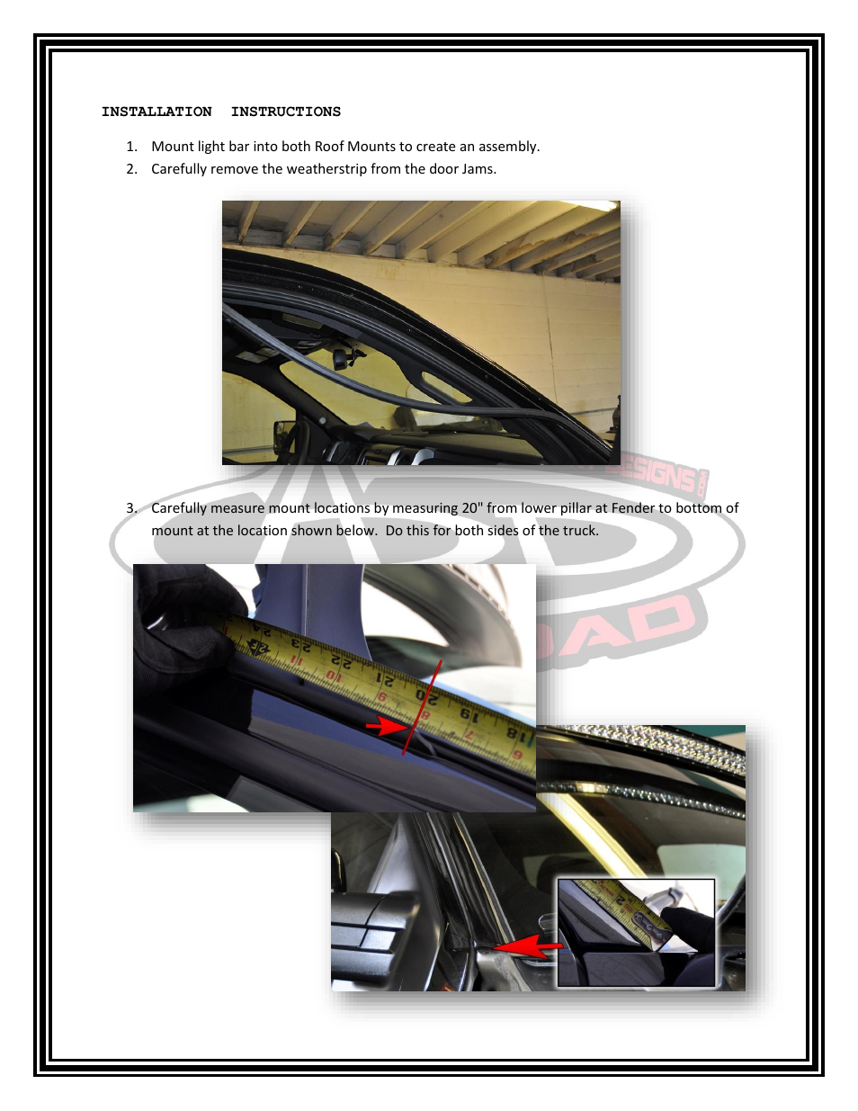 Addictive Desert Designs 2009 – 2014 Ford F150 Series Radius Bar Roof Mount User Manual | Page 2 / 4