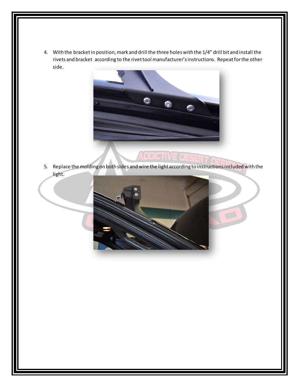 Addictive Desert Designs 2007 – 2014 Toyota Tundra Radius Bar Roof Mount User Manual | Page 3 / 4