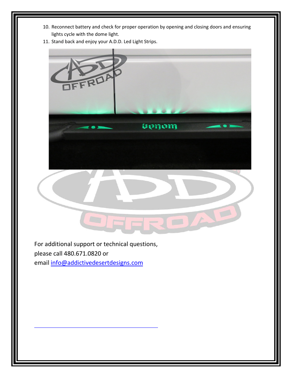 Addictive Desert Designs 2009 - 2013 F-150 Series LED Light Strip User Manual | Page 4 / 4