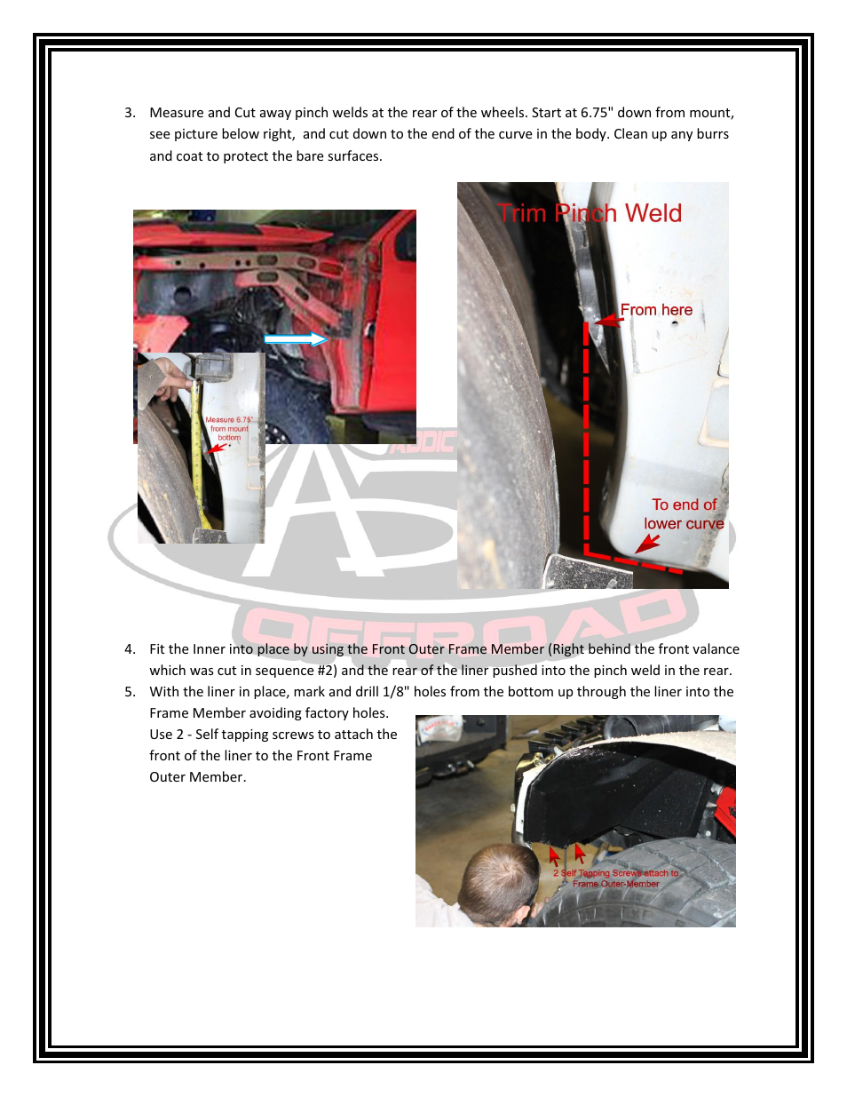 Addictive Desert Designs 2010 - 2014 Ford Raptor Fender Inner User Manual | Page 2 / 4