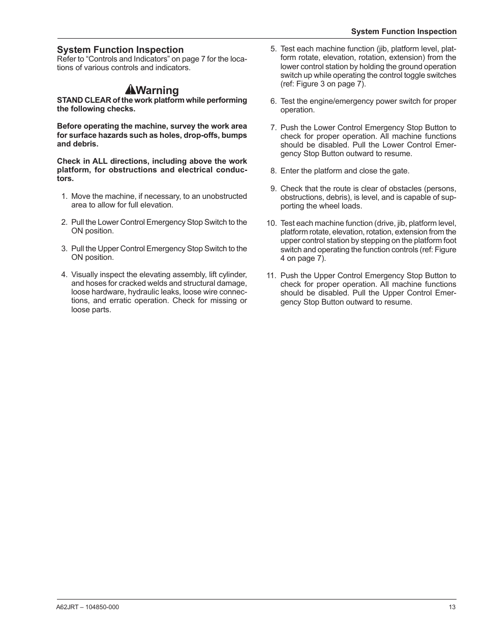 Warning | Snorkel A62JRT User Manual | Page 15 / 26