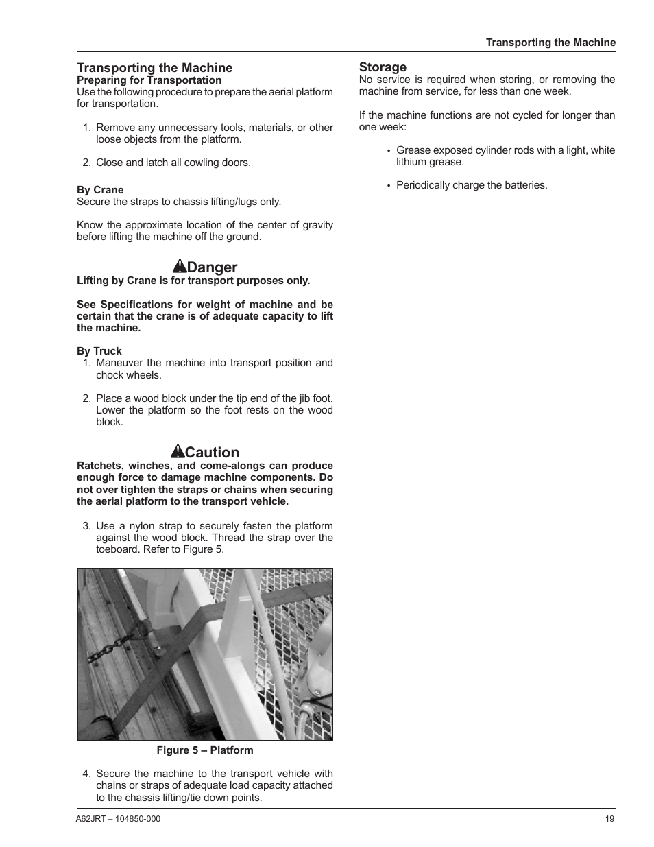 Danger, Caution | Snorkel A62JRT User Manual | Page 21 / 26