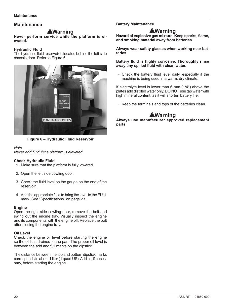 Warning | Snorkel A62JRT User Manual | Page 22 / 26