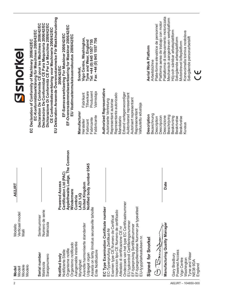 Snorkel A62JRT User Manual | Page 4 / 26