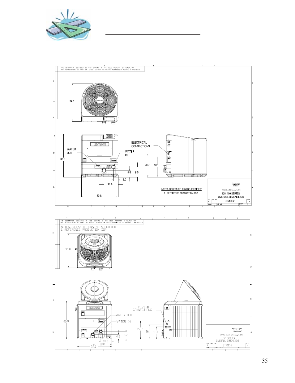 Specifications, Physical characteristics | Aquacal 100  EN User Manual | Page 35 / 65