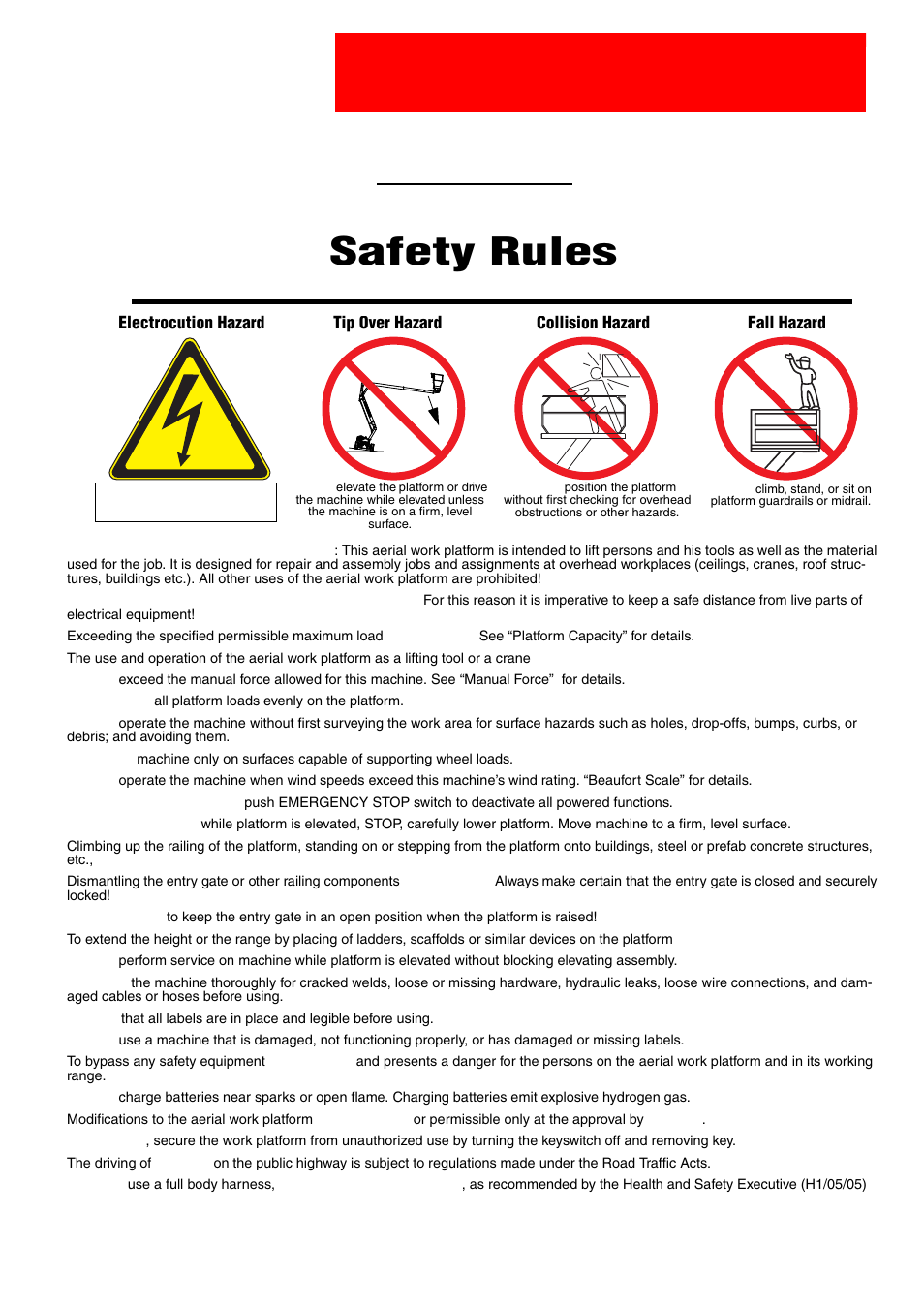 Peration, Anual, Warning | Safety rules | Snorkel AB38-sn4500+ User Manual | Page 5 / 20