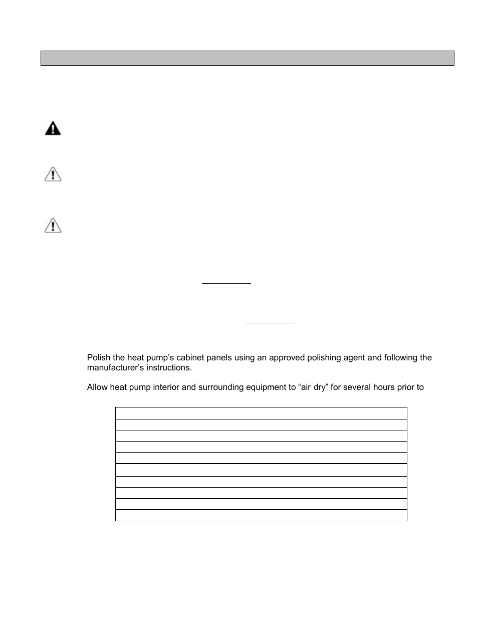 Section 3 - maintenance, Cleaning equipment, 1 cleaning equipment | Aquacal LTM0266 User Manual | Page 11 / 45