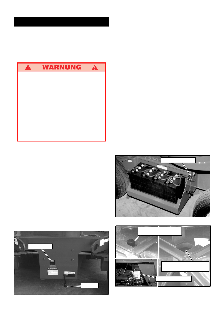 Batteriewartung, Hydrauliköl, Schmierung | Reifen, Laden der batterie | Snorkel AB46 Bi-Energy User Manual | Page 29 / 46