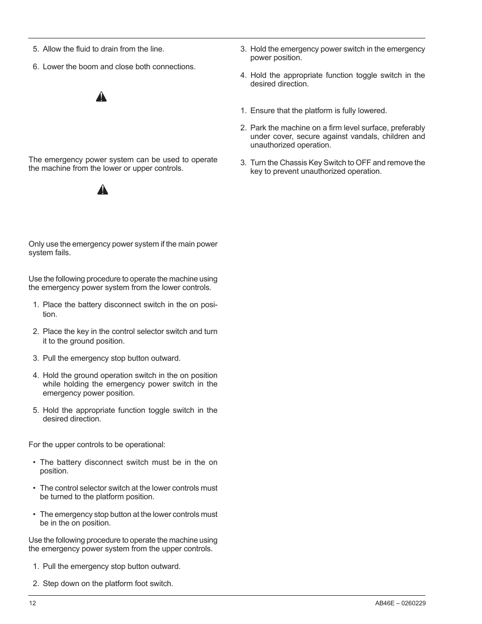 Warning, Caution | Snorkel AB46E User Manual | Page 14 / 22