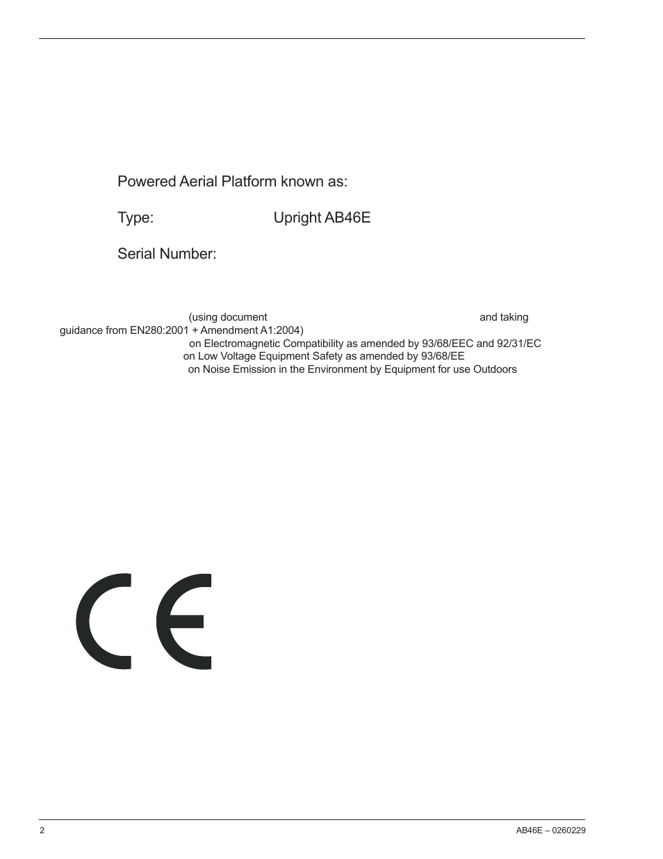 Ec declaration of conformity for machinery | Snorkel AB46E User Manual | Page 4 / 22