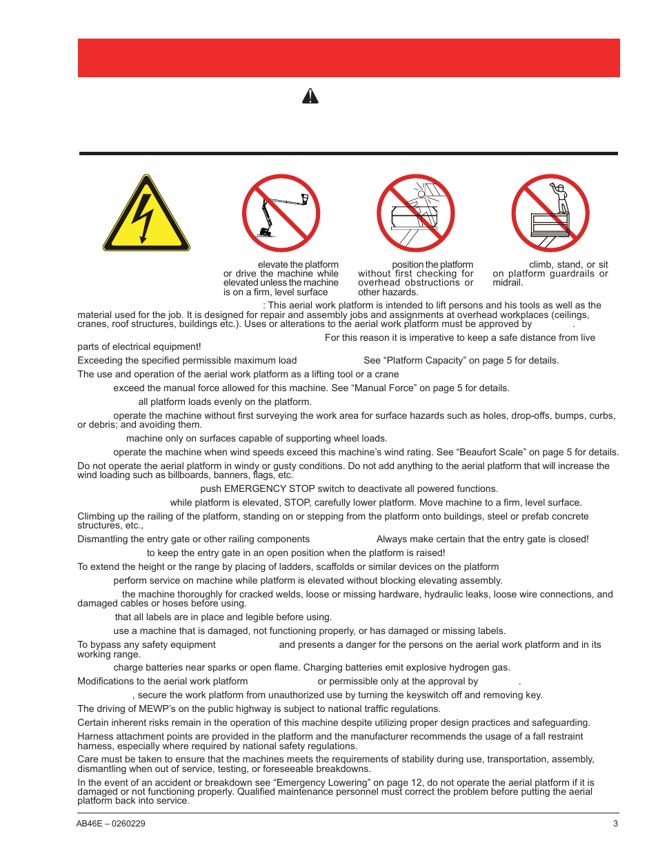 Safety rules, A warning | Snorkel AB46E User Manual | Page 5 / 22