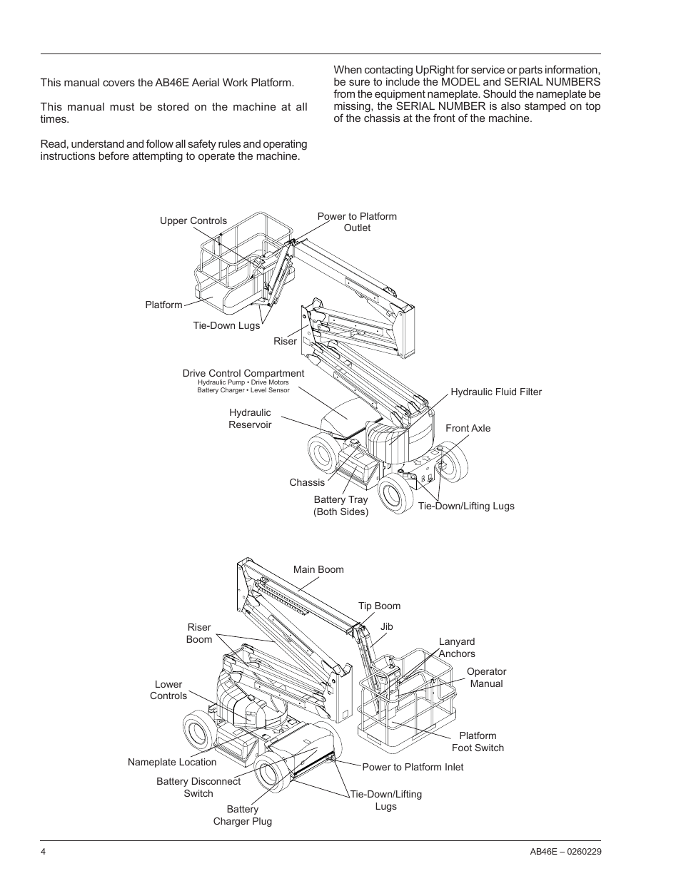 Introduction, Component identifi cation | Snorkel AB46E User Manual | Page 6 / 22
