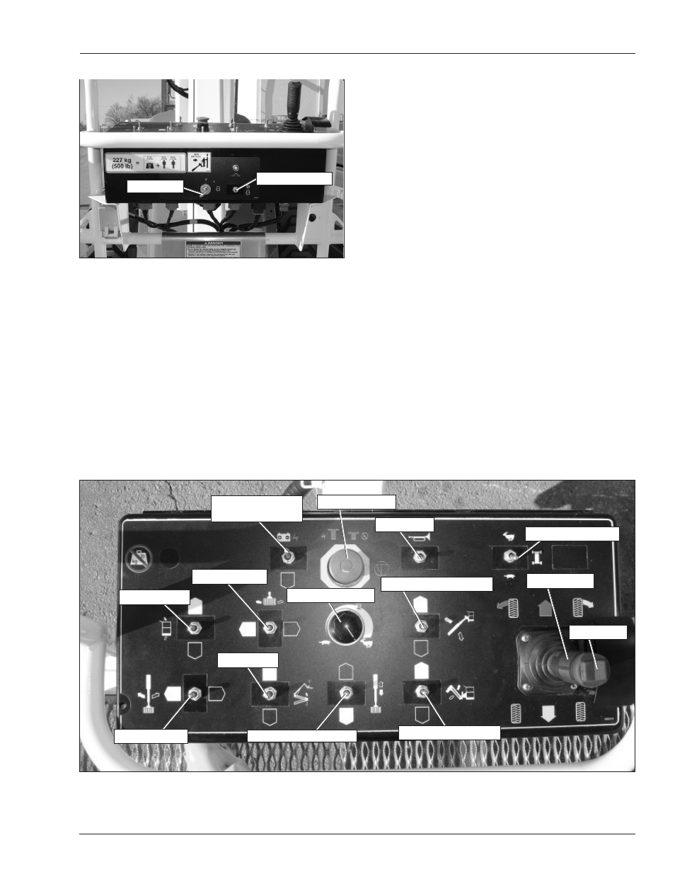 Start switch, Emergency stop button, Drive joystick | Snorkel AB46JRT User Manual | Page 25 / 68