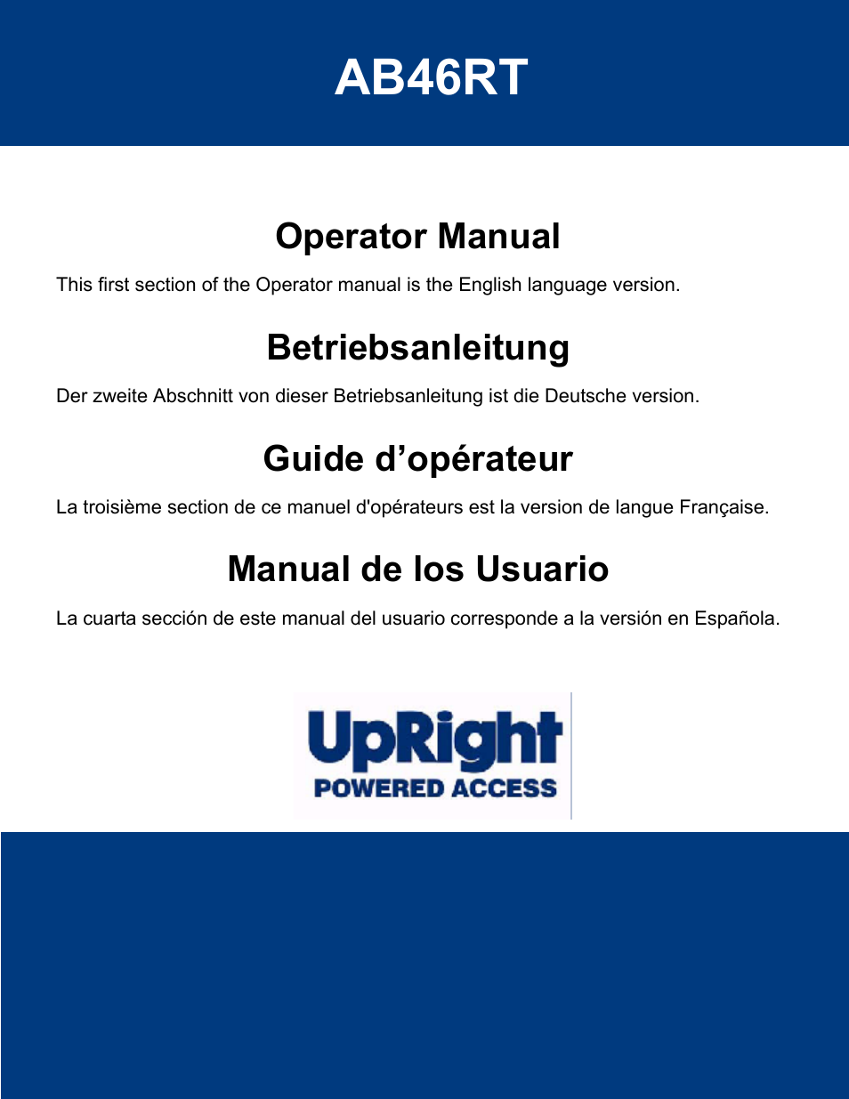 Snorkel AB46RT-sn1000+CE User Manual | 48 pages