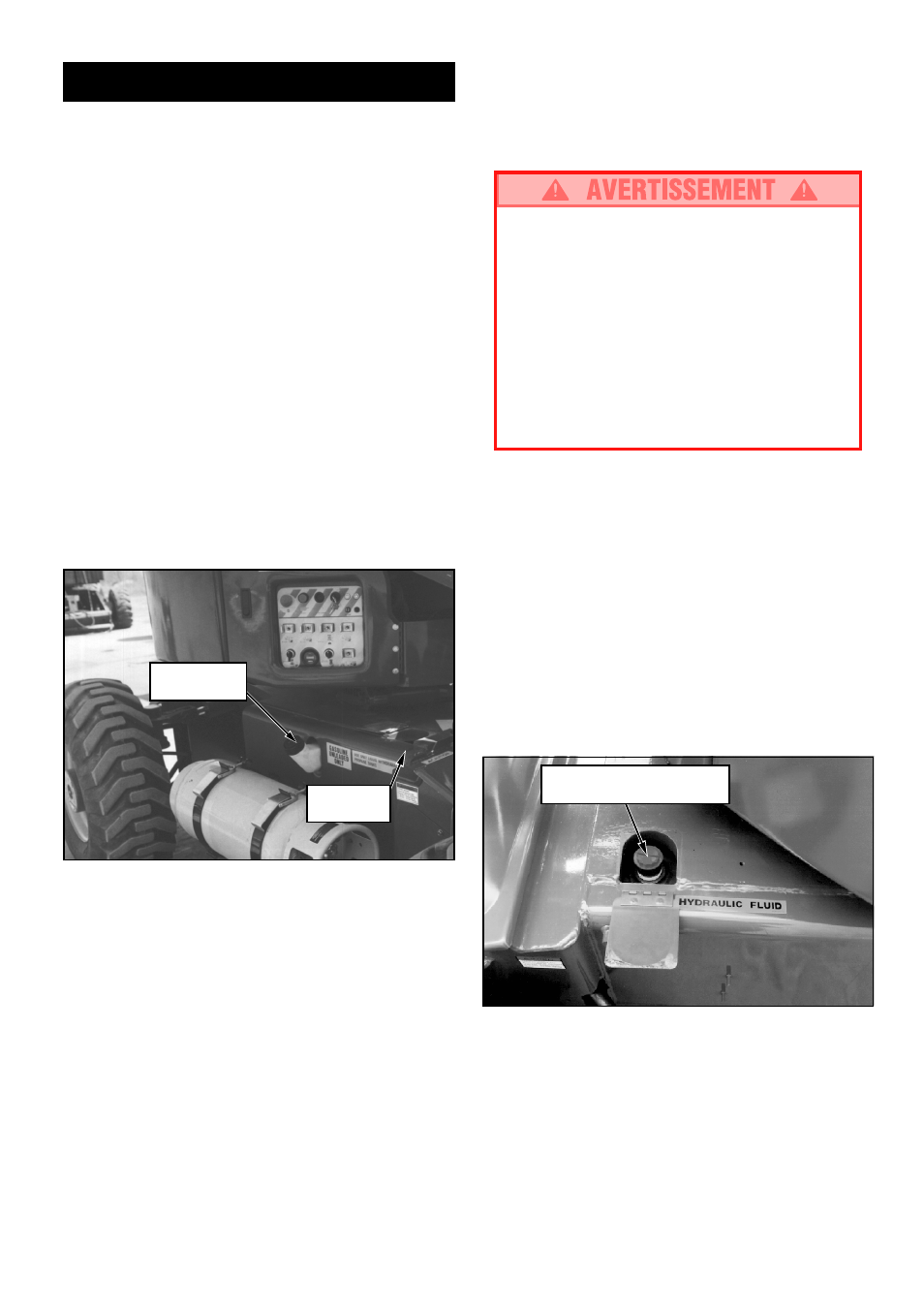 Entretien, Faire le plein essence, Diesel | Huile hydraulique, Lubrification, Entretien des batteries, Pneus | Snorkel AB46RT-sn1000+CE User Manual | Page 21 / 48