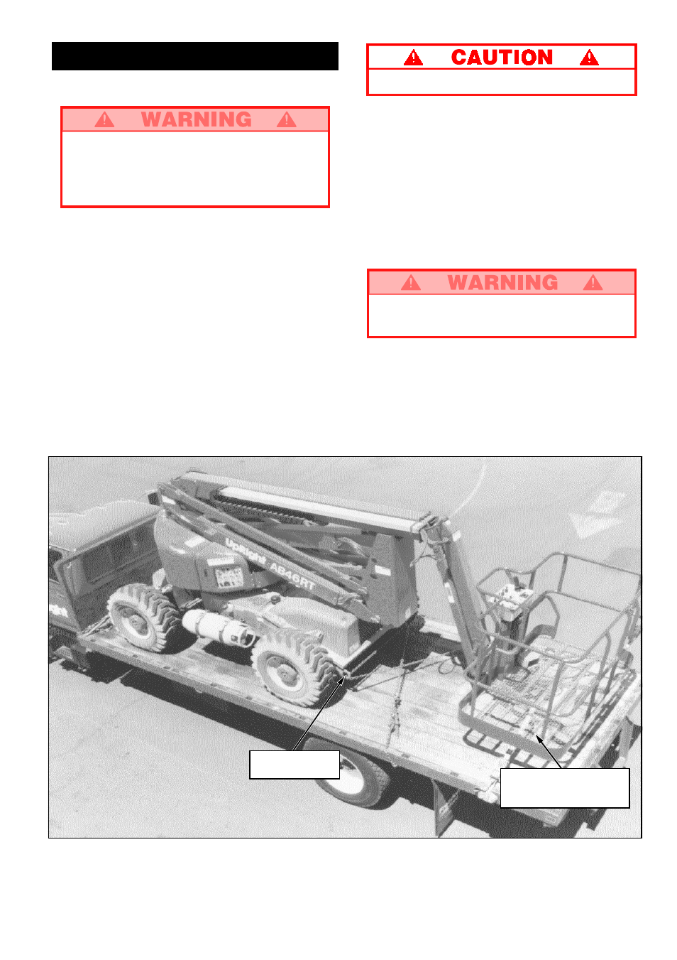 Transportation, By crane, By truck or trailer | Snorkel AB46RT-sn1000+CE User Manual | Page 9 / 48