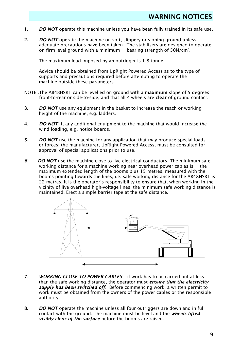 Warning notices | Snorkel AB48HSRT-sn4701+ User Manual | Page 11 / 32