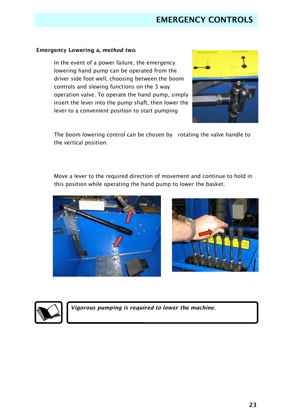 Emergency controls | Snorkel AB48HSRT-sn4701+ User Manual | Page 25 / 32