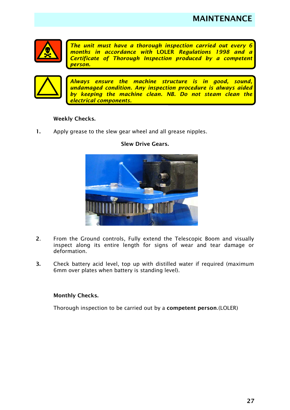 Maintenance | Snorkel AB48HSRT-sn4701+ User Manual | Page 29 / 32