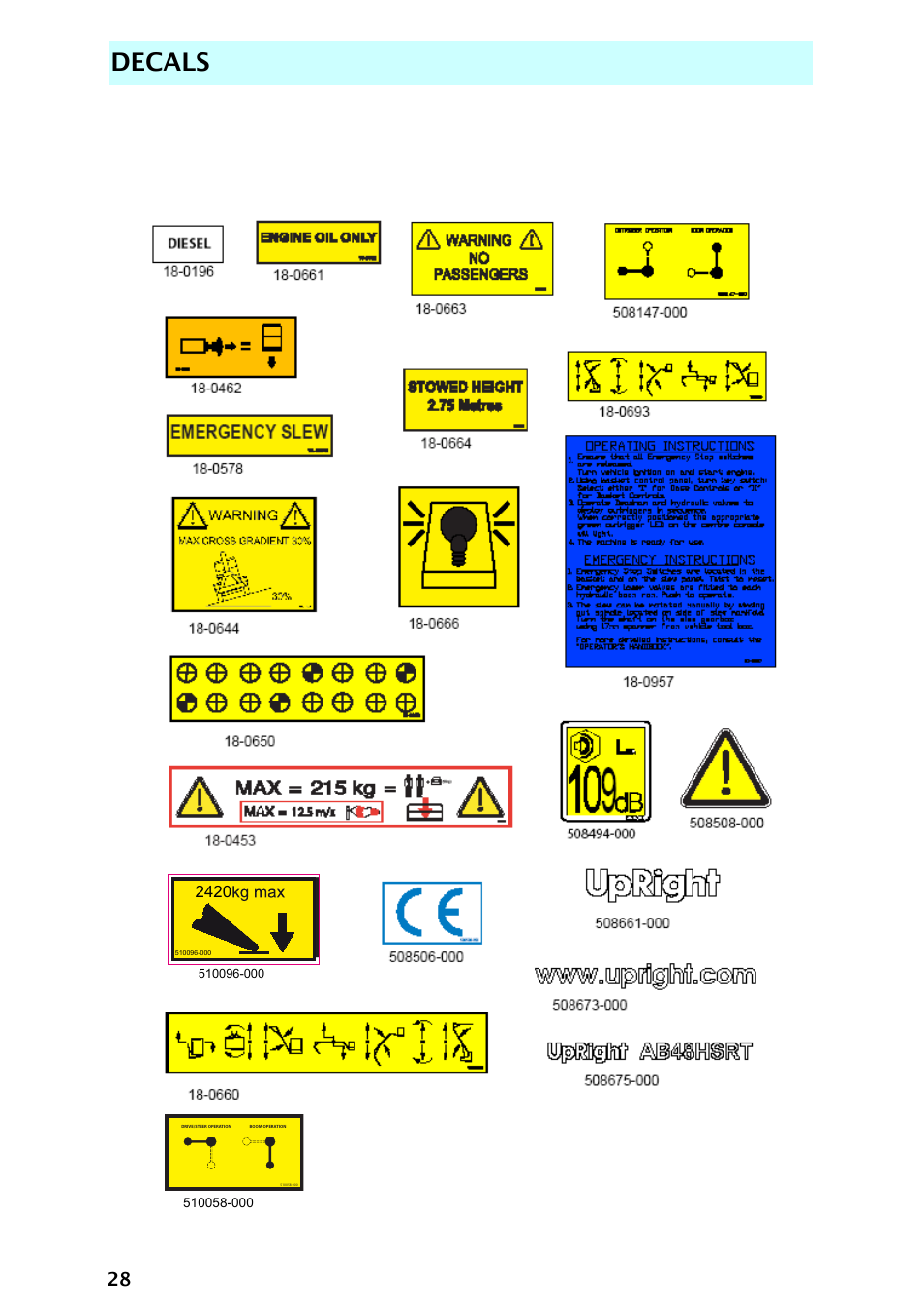 Decals | Snorkel AB48HSRT-sn4701+ User Manual | Page 30 / 32