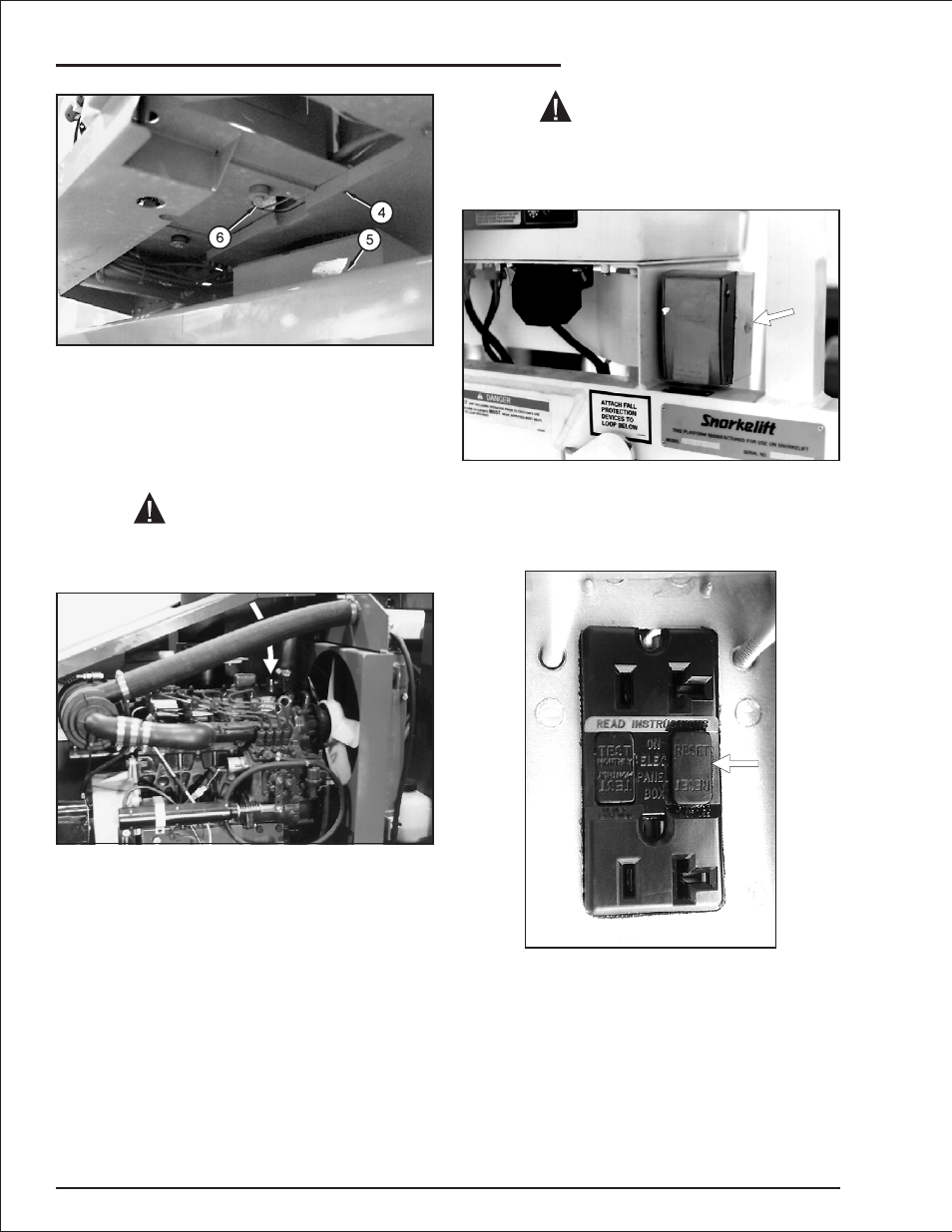 Hydraulic oil level 4-4, Hydraulic oil temperature 4-4, Temperature 4-4 | Operating temperature range, 4-4, Hydraulic oil level, 4-4, Hydraulic oil temperature, 4-4, Temperature, 4-4, Tank, 4-4, Temperature gauge, 4-4, Caution | Snorkel AB50JRT User Manual | Page 39 / 90