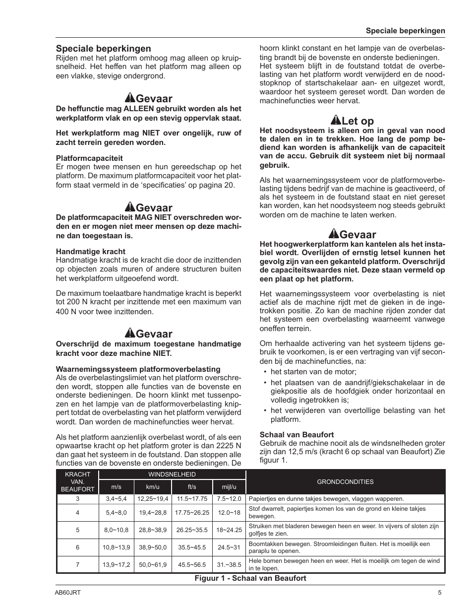 Gevaar, Let op | Snorkel AB60JRT-sn10000+ User Manual | Page 103 / 122