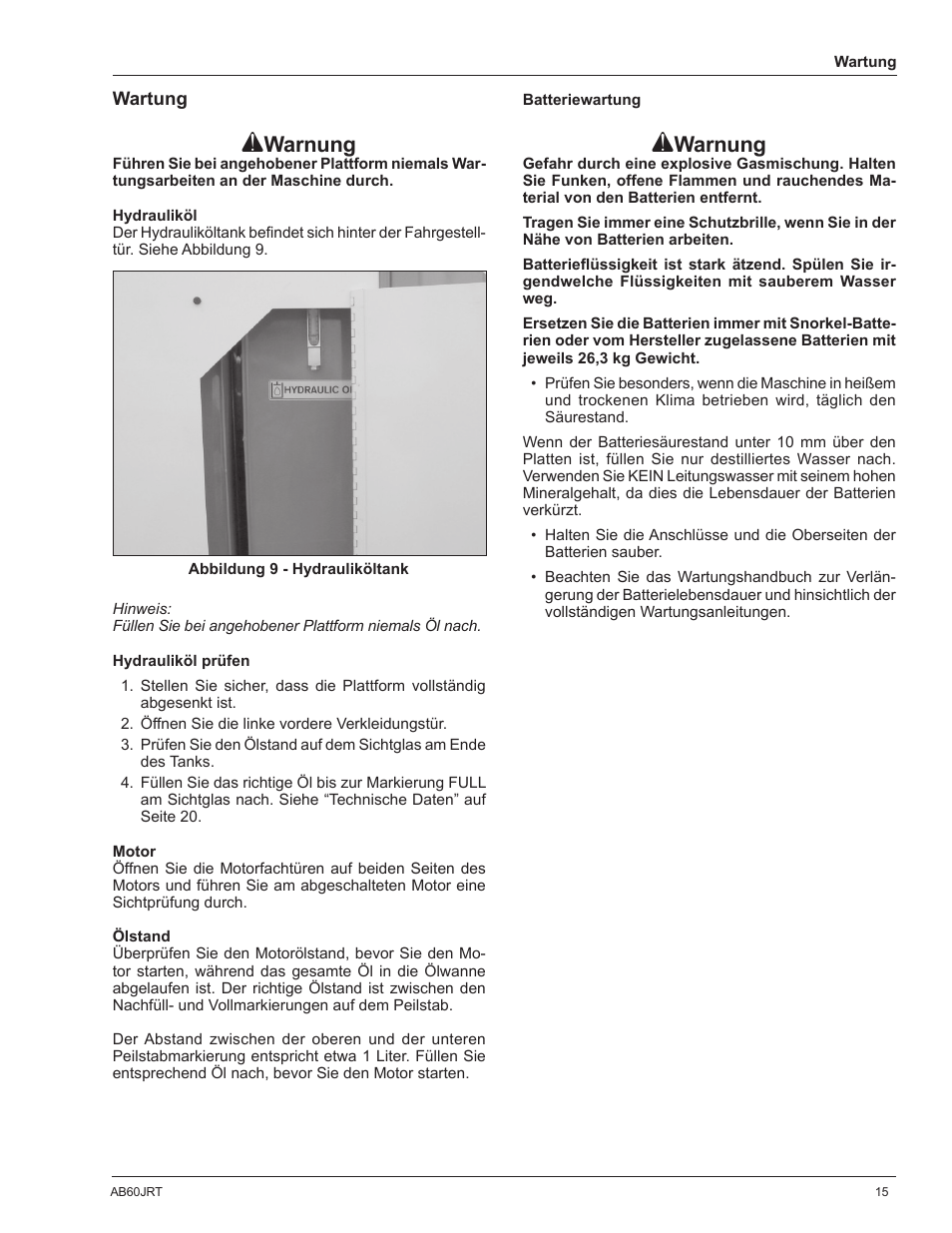 Warnung | Snorkel AB60JRT-sn10000+ User Manual | Page 41 / 122