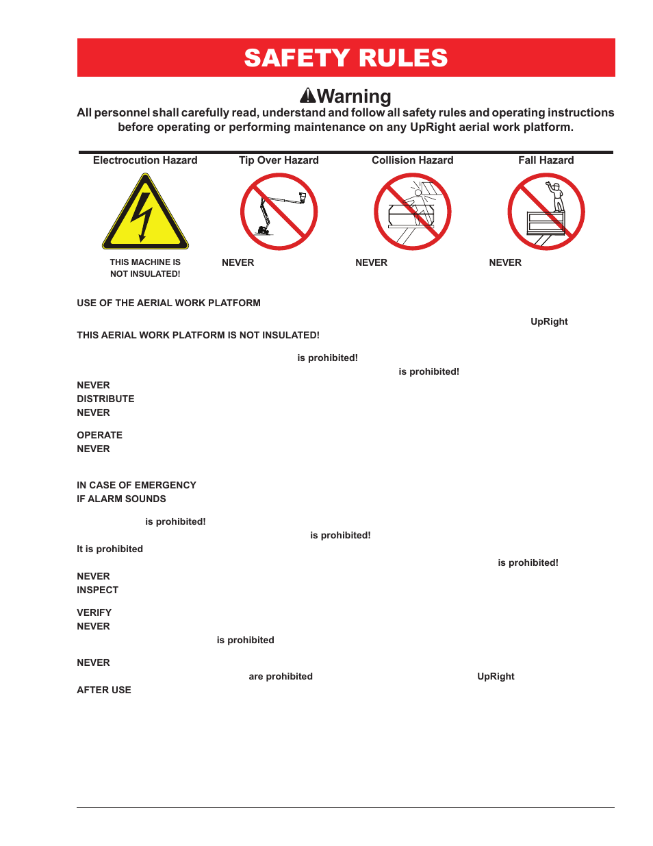 Safety rules, A warning | Snorkel AB60JRT-sn10000+ User Manual | Page 5 / 122