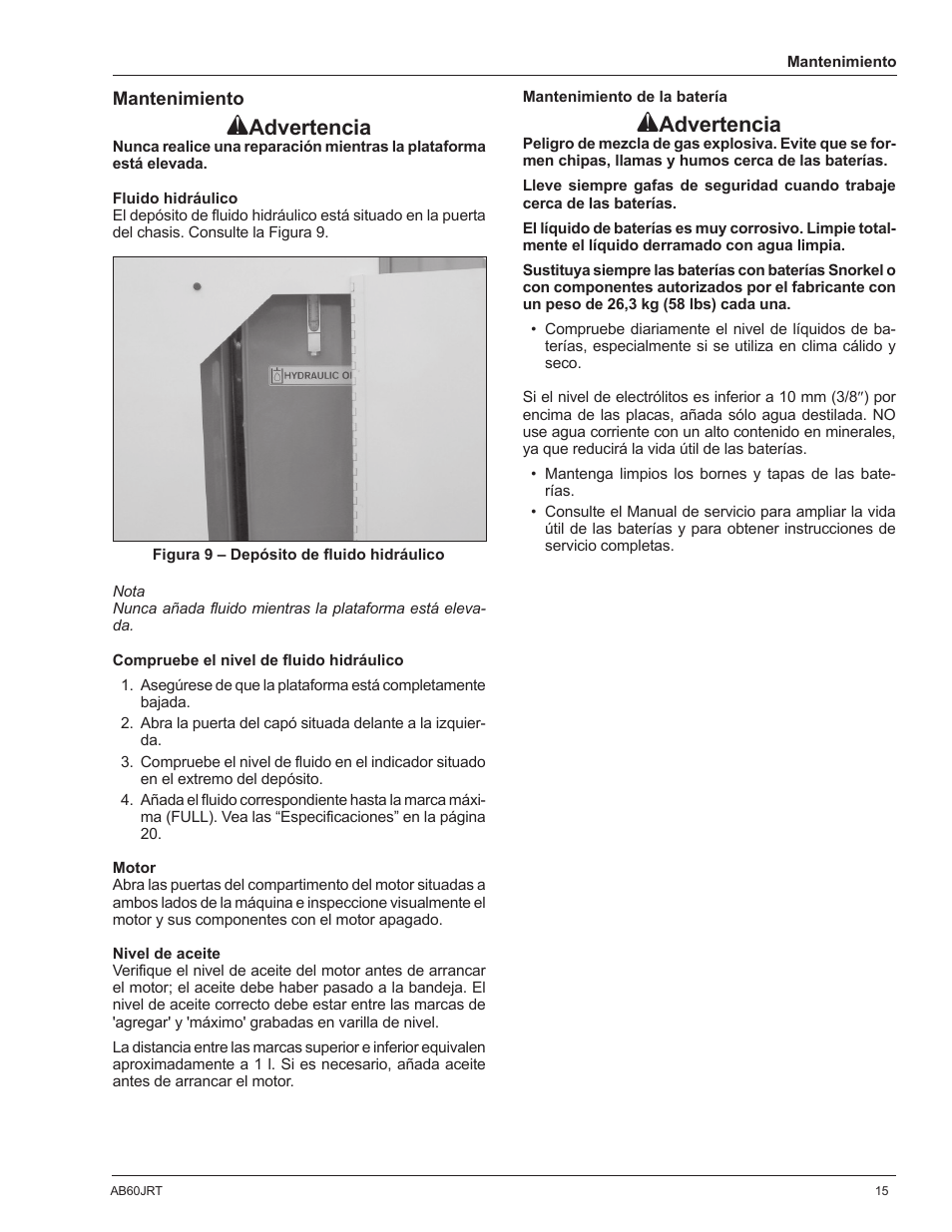 Advertencia | Snorkel AB60JRT-sn10000+ User Manual | Page 65 / 122