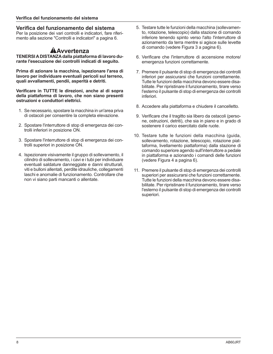 Avvertenza | Snorkel AB60JRT-sn10000+ User Manual | Page 82 / 122