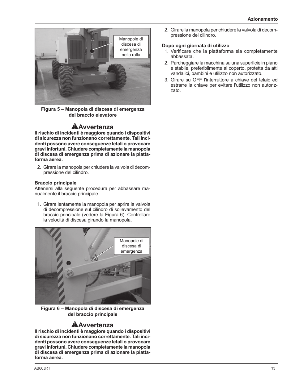 Avvertenza | Snorkel AB60JRT-sn10000+ User Manual | Page 87 / 122