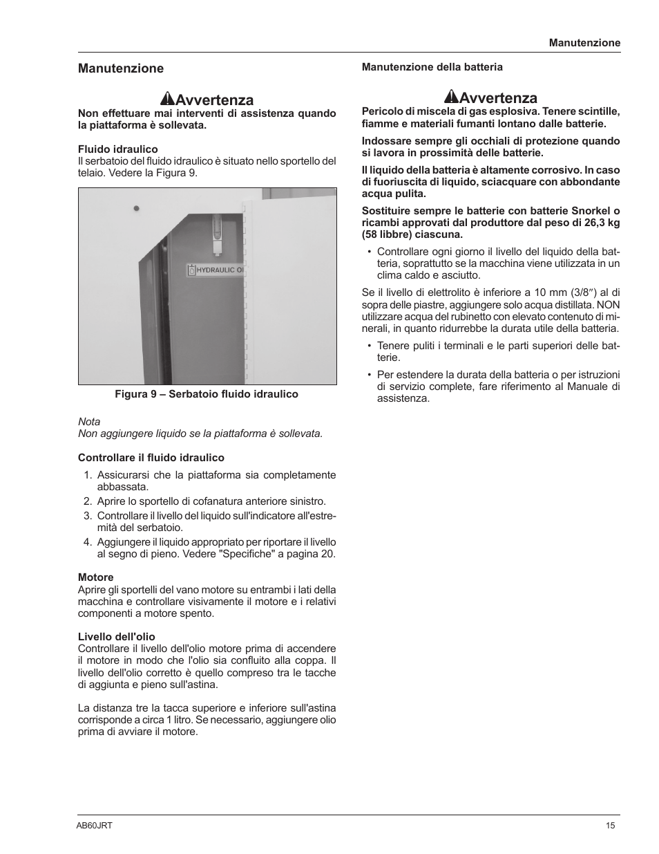 Avvertenza | Snorkel AB60JRT-sn10000+ User Manual | Page 89 / 122