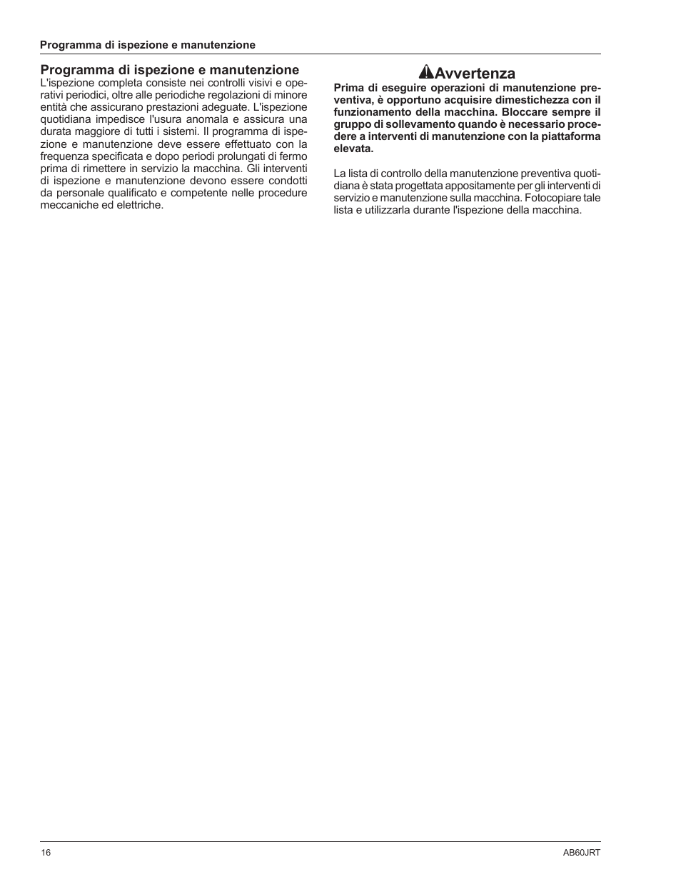 Avvertenza | Snorkel AB60JRT-sn10000+ User Manual | Page 90 / 122