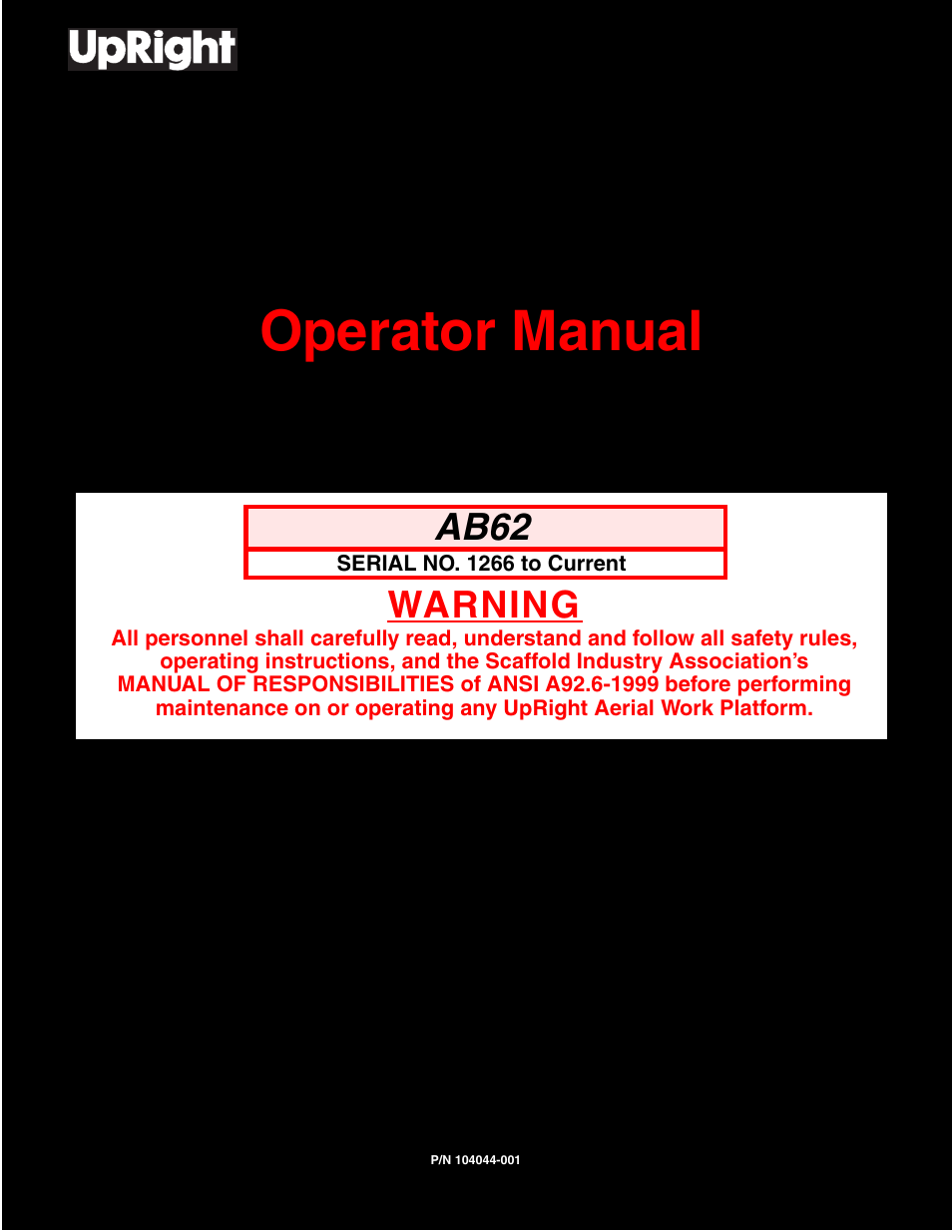 Snorkel AB62 User Manual | 24 pages