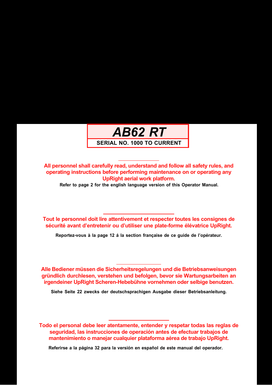 Snorkel AB62RT User Manual | 48 pages