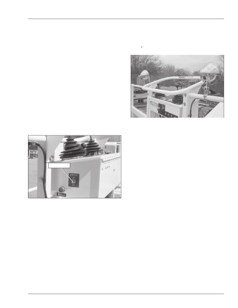 Driving lights, Platform work lights | Snorkel AB85RJ User Manual | Page 55 / 71