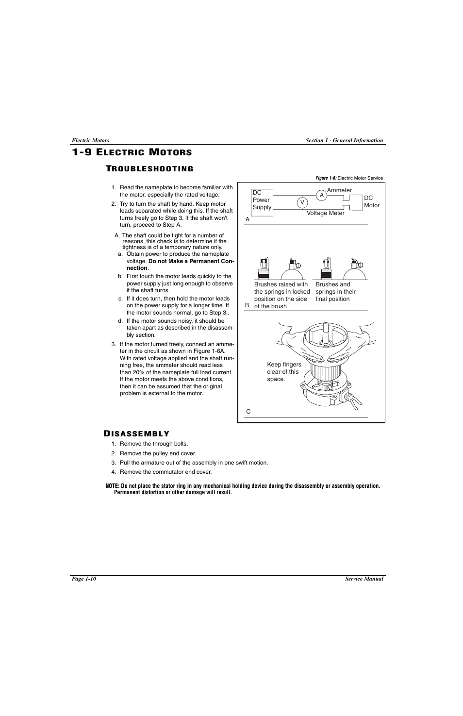 19 electric motors, 9 electric motors -10, Figure 1-6: electric motor service -10 | Snorkel LX41 Electric-sn4022+ User Manual | Page 30 / 104