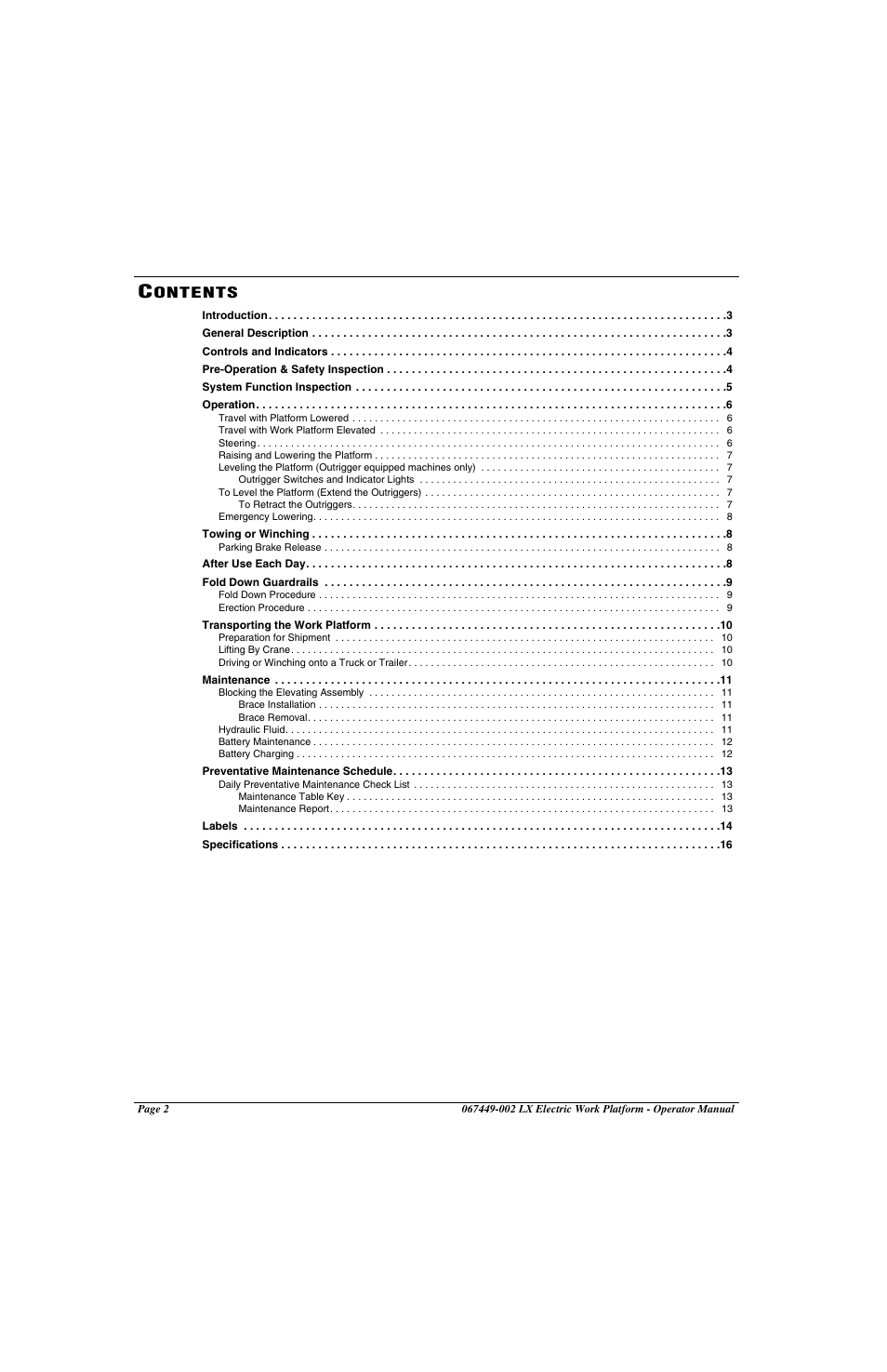 Ontents | Snorkel LX41 Electric-sn4022+ User Manual | Page 6 / 104