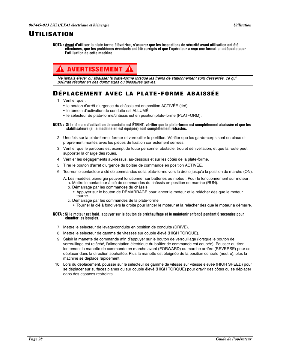 Avertissement | Snorkel Bi-Energy-sn4275+ User Manual | Page 30 / 64