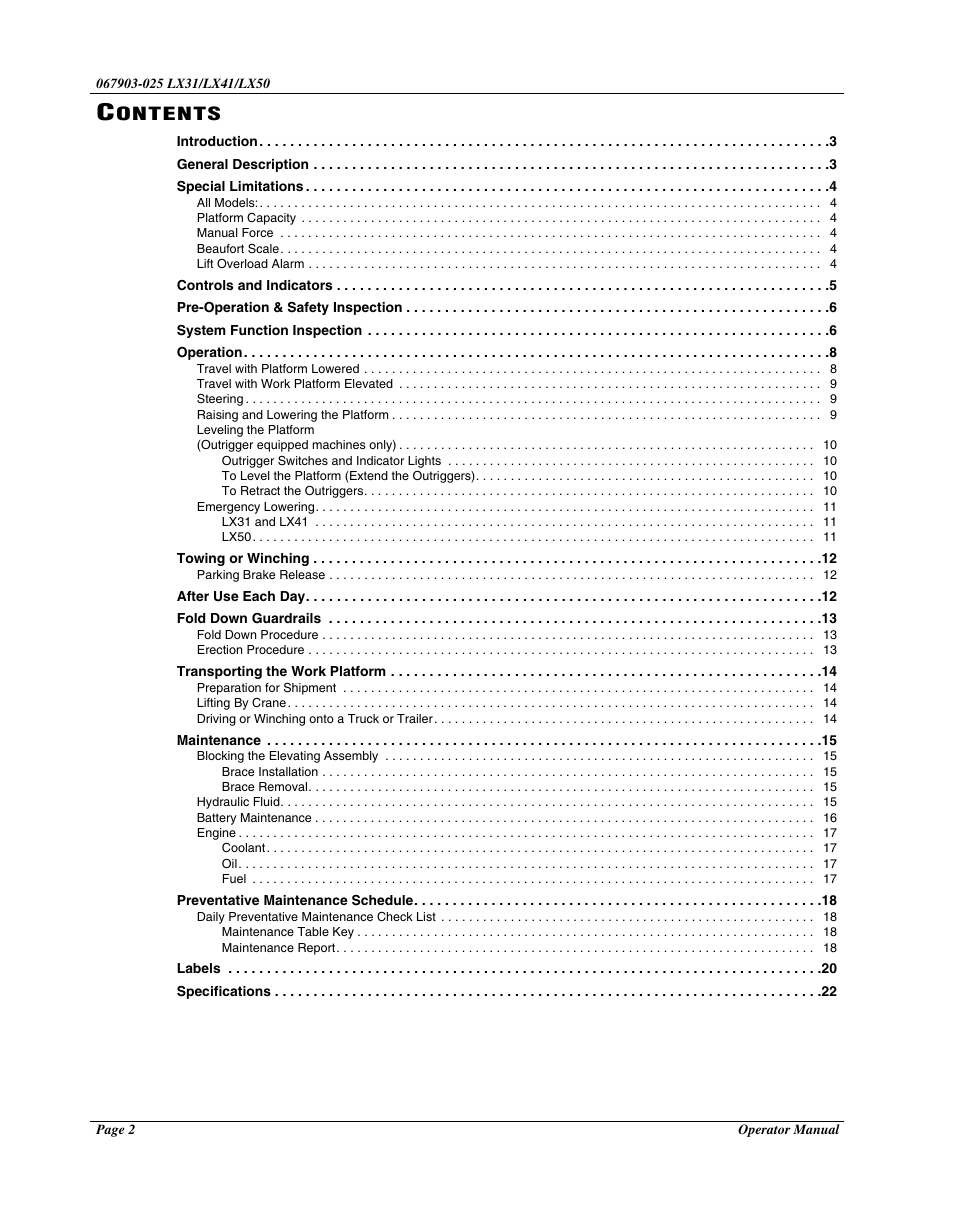 Ontents | Snorkel LX50-sn4275+ User Manual | Page 4 / 72