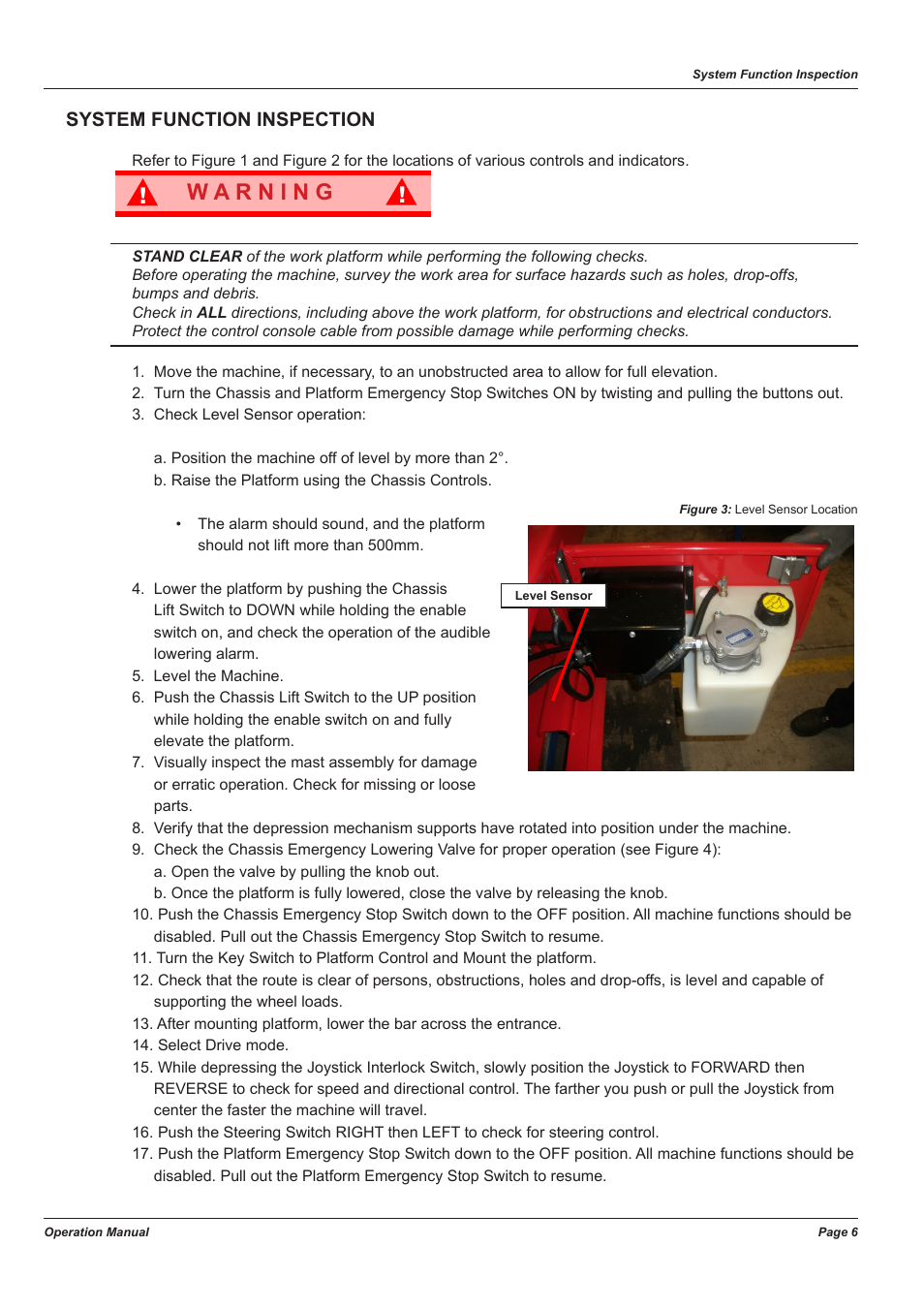 System function inspection | Snorkel M1230E User Manual | Page 10 / 20