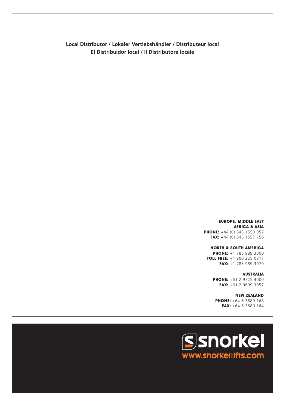 Snorkel M1230E User Manual | Page 20 / 20