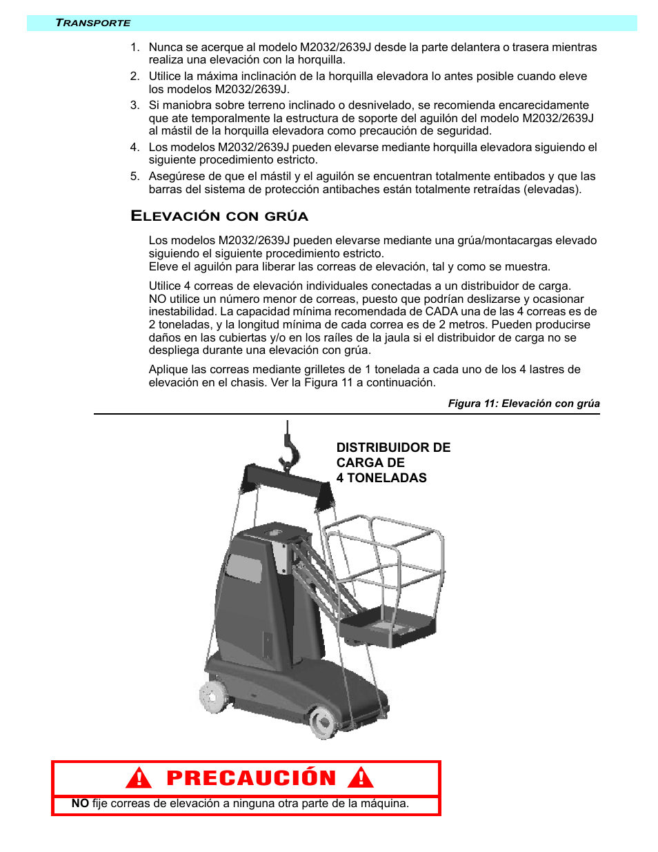 Precaución | Snorkel M2032J User Manual | Page 72 / 84