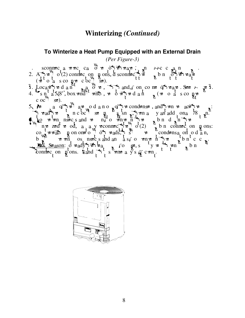 Winterizing (continued) | Aquacal H 100 User Manual | Page 18 / 36